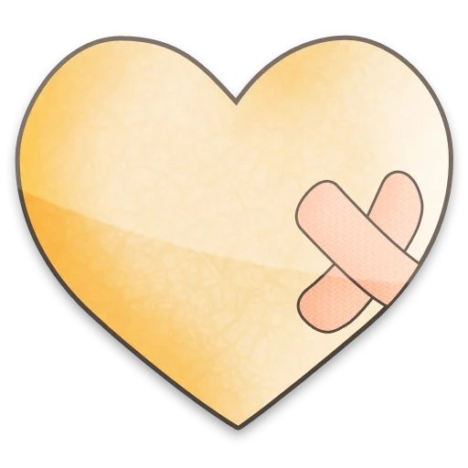 coeur, attelle, badge en forme de cœur, icône en forme de cœur, katawa shoujo heart