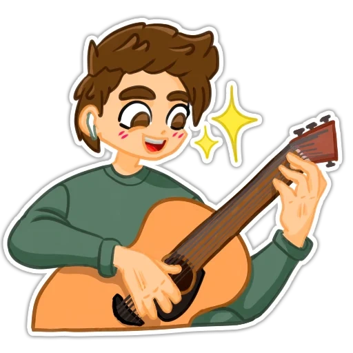 telegram stickers, telegram, telegram sticker, stickers, cartoon guy with a guitar
