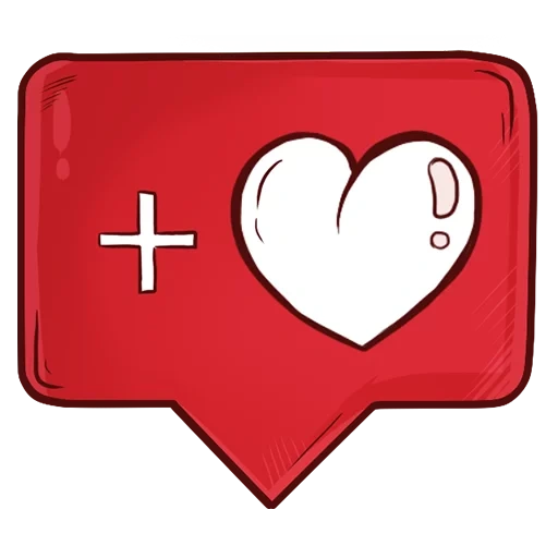 ícone, distintivo, símbolo do coração, emblema em forma de coração, coração vermelho