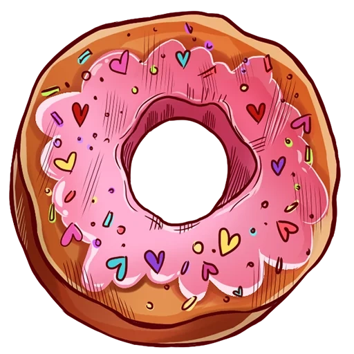 the donut, das muster des donuts, donut skizze, vektor donut, cartoon donut