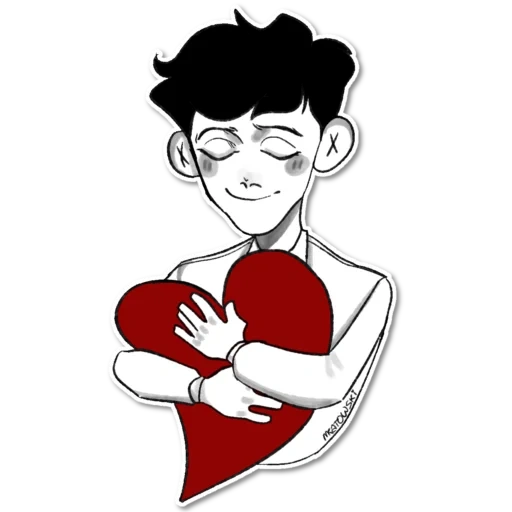 human, boy, fan art, in the rhythm of the heart, asexual art heart