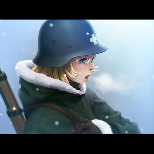 anime, militare, soldato anime, ragazze anime, shoujo shuumatsu ryokou