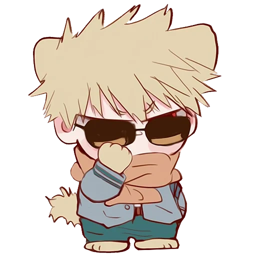 bakugo, figure, belle peinture de figures de chibi, patterns d'anime mignons, midnight chibi heroes academy