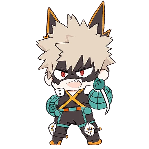 bakugo chibi, katsushi shiratani, katsuki hachigou, baqugou kajie chibi, stickers katsuki hachougou