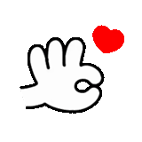 mano, immagine, segno a mano, le mani di topolino, cuore coreano