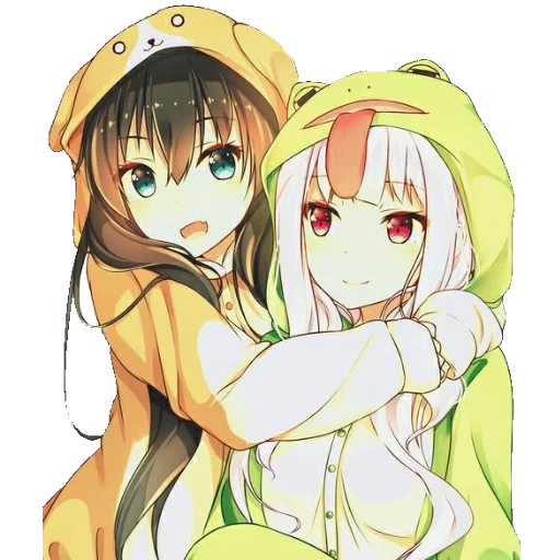 anime, some anime, anime girlfriends, anime two tins, best friends art