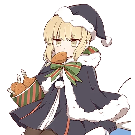 saber alter, arturia alter santa, saiber alte santa claus, pembantu himiko toga, anime dragon maid kobayashi chrismas