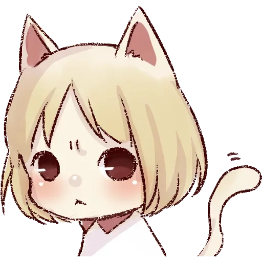 wannyan, innere medizin chara, frown cat, anime neko, mafu mafu innere medizin