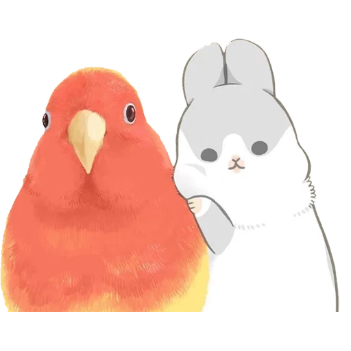 conejo, pequeño conejo de madera, parrot bird, rabbit machiko, pingüino loro