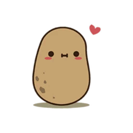 potato, artillerie, un joli motif, pommes de terre sucrées, dessin de kawai