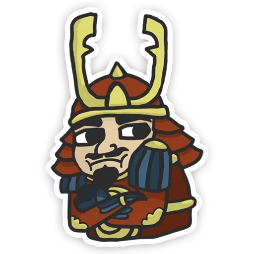 samurai, morty samurai, samurai general, samurai sticker