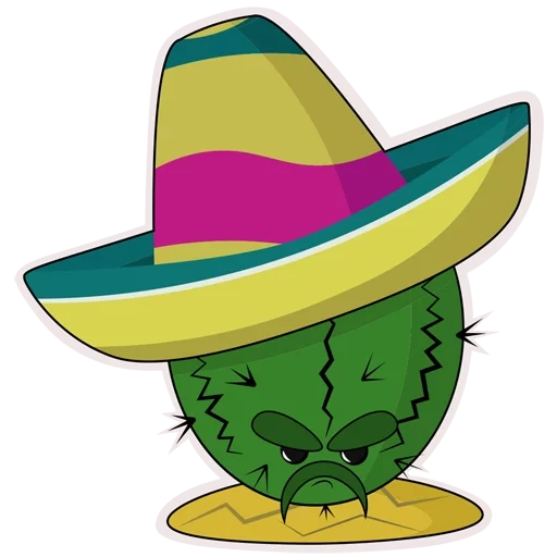 sombrero, kaktus meksiko, kaktus topi meksiko, pola kaktus meksiko, sombrero kaktus meksiko
