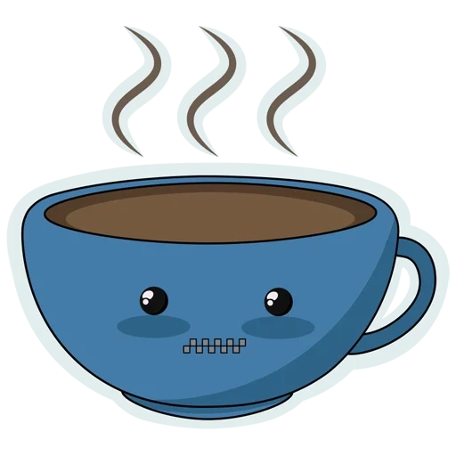 taza de café, té de dibujos animados, la copa es dibujos animados, copa de café kawaii, vectores cup kawai