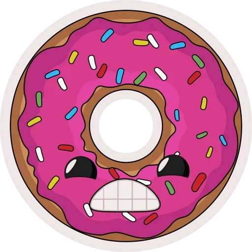 donuts, petits beignets, donuts ronds, donut de dessin animé