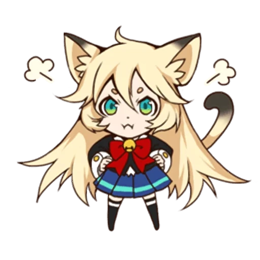 departamento de soleil, personagem de anime, alto-falante ia chibi, pintura de figura de anime chibi, o dia do gato de anime chibi