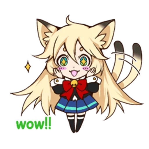 anime neko, sorreneko, personaggio di anime, ia voce chibi, chibi anime cat days