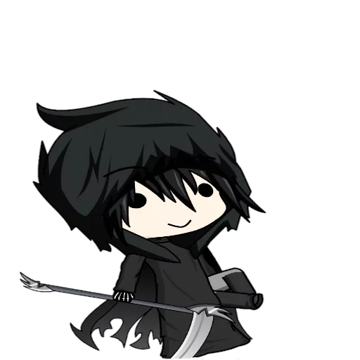 red cliff, aize chibi, gacha life industry mo, red cliff animation sao, sirito chibi black and white
