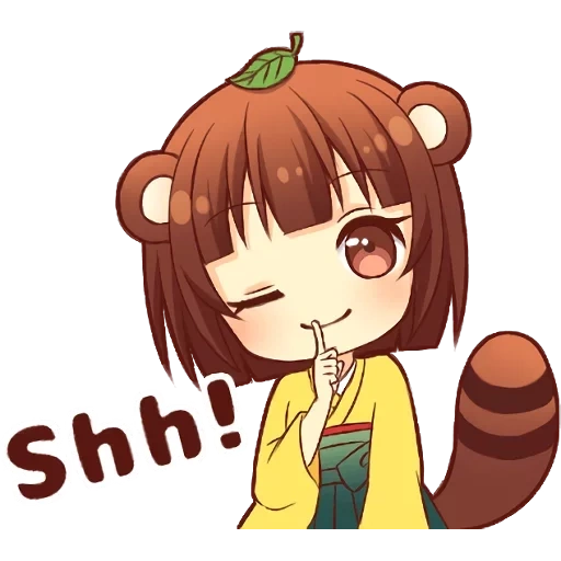 chibi, tanuki, diagram, tanuki girl icon