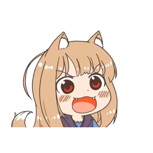 twitch.tv, chibi horo, anime neko, anime gif, anime kitsuki