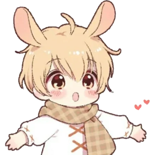 chibi, kun bunny, anime bunny, nyashny anime, boys bunnies of anime