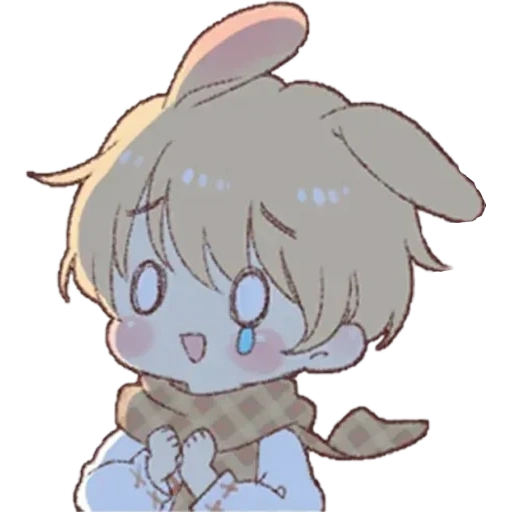 chibi, chibiki, bild, shota kun bunny, anime charaktere
