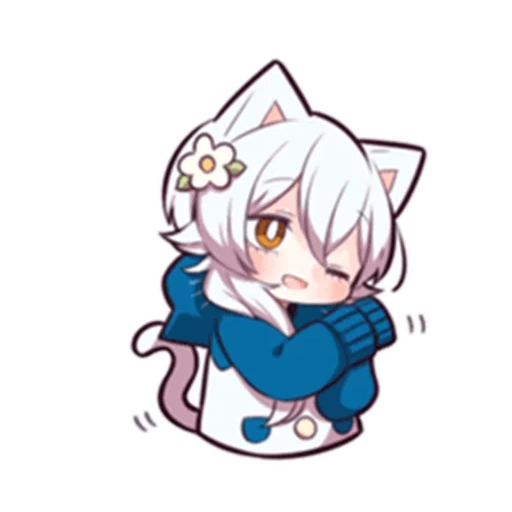 beberapa, anime, shiro neko, anak kucing putih