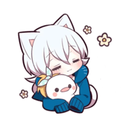 аниме, shiro neko, white kitten