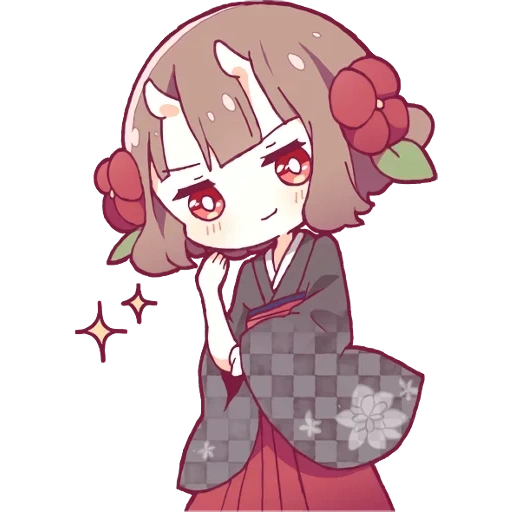 día, kimono, día de chibi, arte de animación