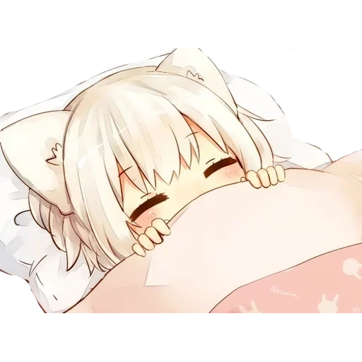 nico schläft, anime cute, schläfrige innere medizin, anime milota, anime niedliche muster