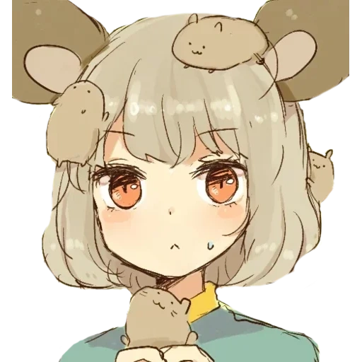 nazrin, seni animasi, gambar anime, pola anime yang lucu, anime art girl mouse