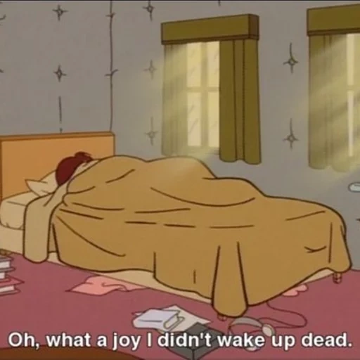 аниме, интерьер, мультик дарья спит, мем мёртвый просыпается, розовая пантера мультфильм 1963