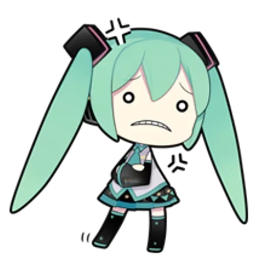 símbolo de expressão miku, o primeiro som é lindo, hatsune miku, três bancos de som inicial chibi, miku emoji hatsune emoji