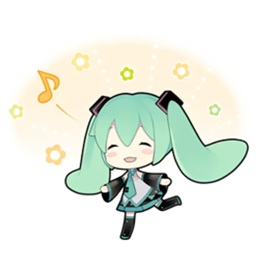 o primeiro som é lindo, símbolo de expressão miku, o primeiro som é lindo, três bancos de som inicial chibi, chibi hajinmeku