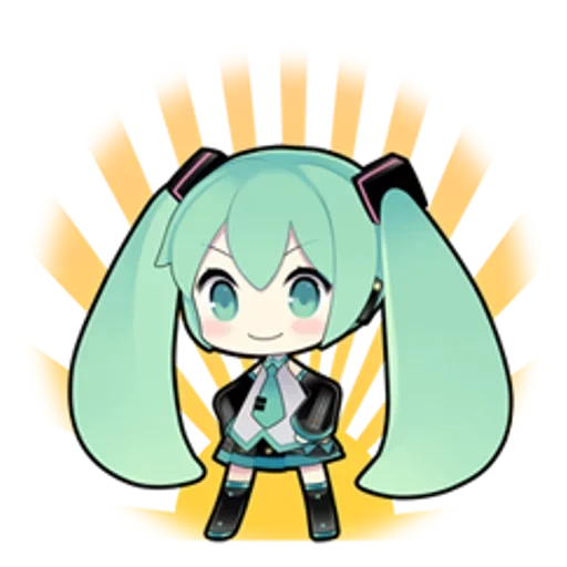 miku, símbolo de expressão miku, o primeiro som é lindo, três bancos de som inicial chibi, chibi hajinmeku