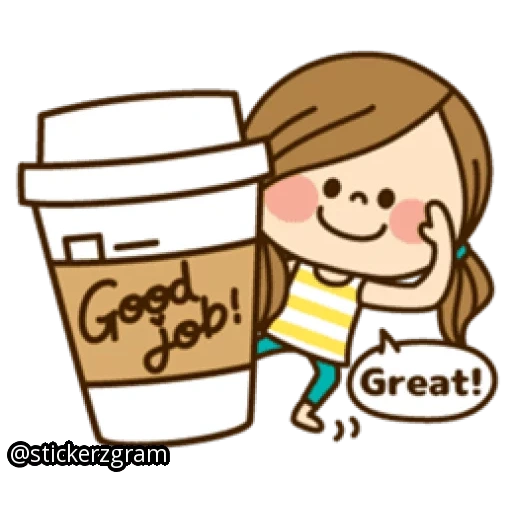 sweet coffee, cute nurse pack, zh-ezt sticker, emoji coffee cups