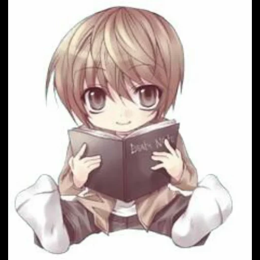 gambar, catatan kematian, chibi death note, kira chibi death note, death note chibi light death