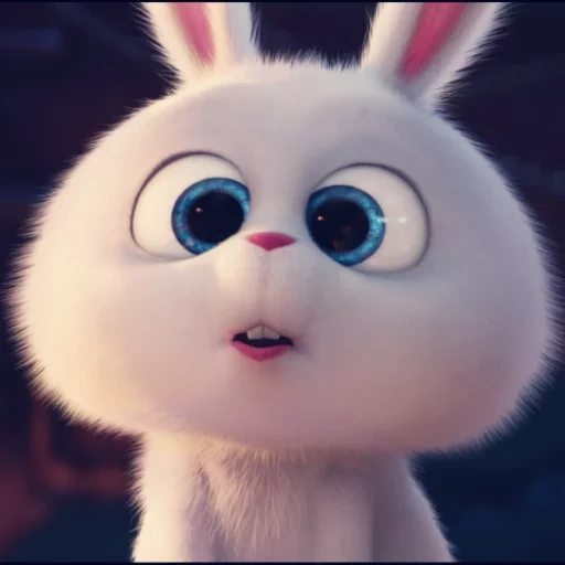 coniglio palla di neve, cartoon del coniglio, cartone animato coniglietto palla di neve, la vita segreta degli animali domestici 2, la vita segreta del coniglio domestico