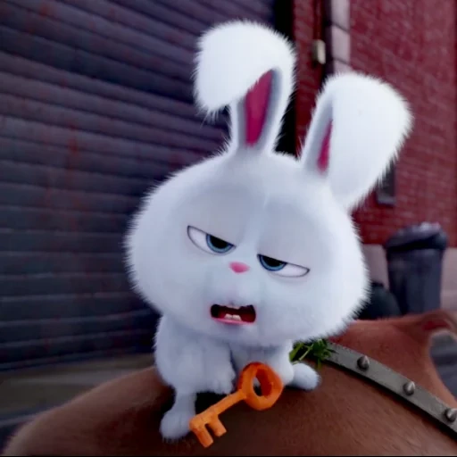 boule de neige de lapin, le mal lapin de la vie secrète de dessins animés, secret life home rabbit snowball, super hare life of pets 2, vie secrète des animaux de compagnie hare snowball