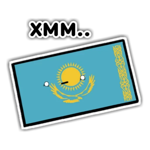 bandera de kazajstán, símbolo de expresión de bandera kazaja, insignia de bandera de kazajstán, sonrisa de la bandera de kazajstán
