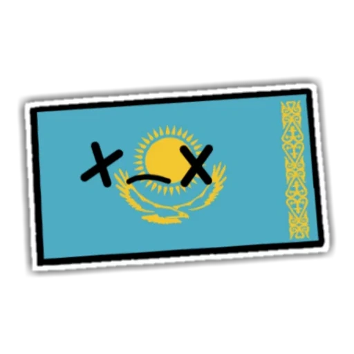 drapeau du kazakhstan, icône du drapeau du kazakhstan, chevron du drapeau du kazakhstan, le drapeau du kazakhstan sourit, drapeau du kazakhstan