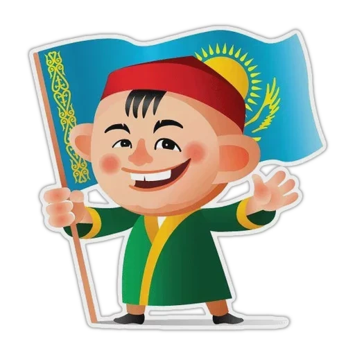 venishko, cosaque, emoji kazak, cartoon kazakh