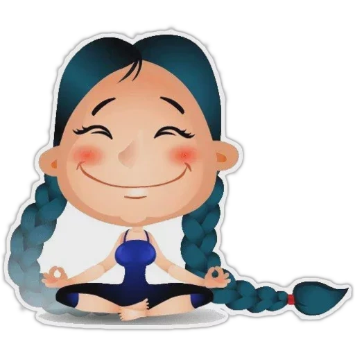 von yoga, yoga de dibujos animados, ilustraciones de yoga, dibujos animados kazajas, la niña está involucrada en yoga