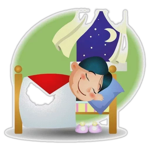 dormido, interior, dibujo del sueño, bebé durmiendo, ilustración sueño saludable para niños