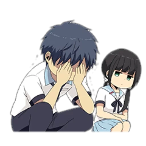 relife, figura, papel de animação, renascimento, renascimento do anime