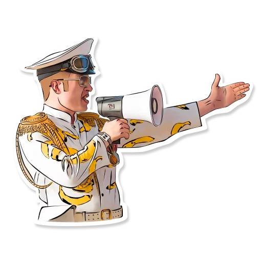 ejército, marinero, capitán, humano, ilustración
