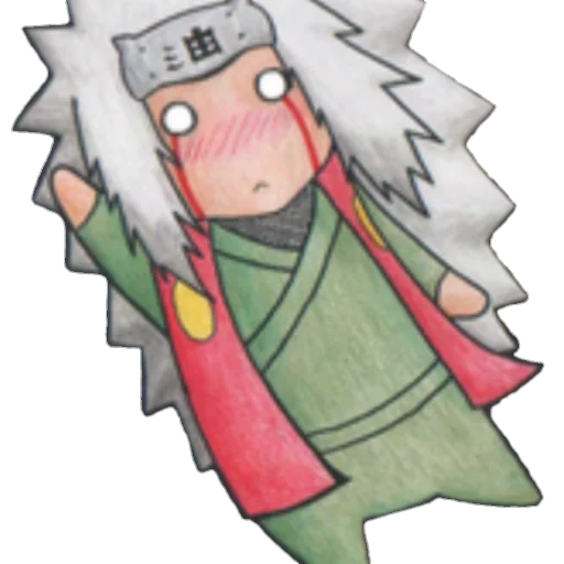 naruto, jiraya, chibi jilaya, uchimachi naruto, mini jiraya chibi