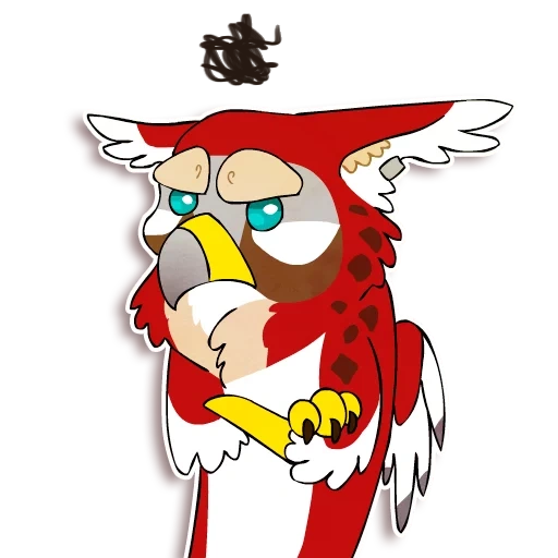 chouette, anime, maskot de hibou, le hibou est cartoony, logo du perroquet maléfique