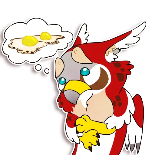 anime, pollo, i personaggi, kirby dyna blade, chibi fury parrot