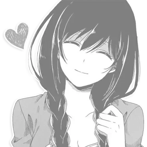 anime avki, tyanka manga, anime smile, the smile of anime girl, anime smirk girl