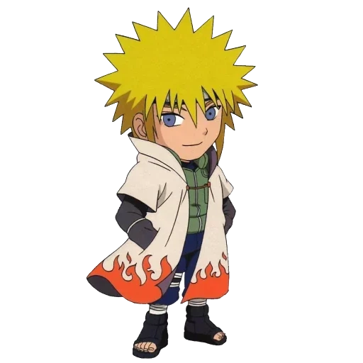 naruto, helle rebe färbung, naruto auf weißem hintergrund, naruto chibi minato, naruto chibi charaktere